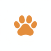 Logo patte de chien orange